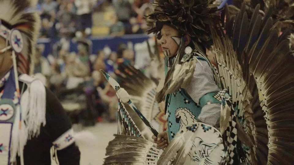 Austin Powwow Apache Crown Dancers 2023 film still by Adam Grumbo