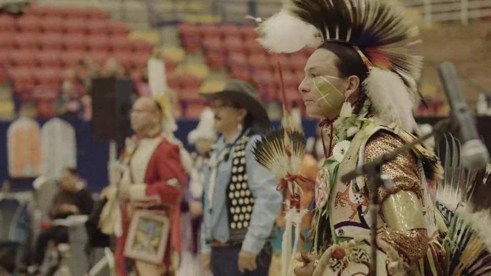 Austin Powwow Apache Crown Dancers 2023 film still by Adam Grumbo